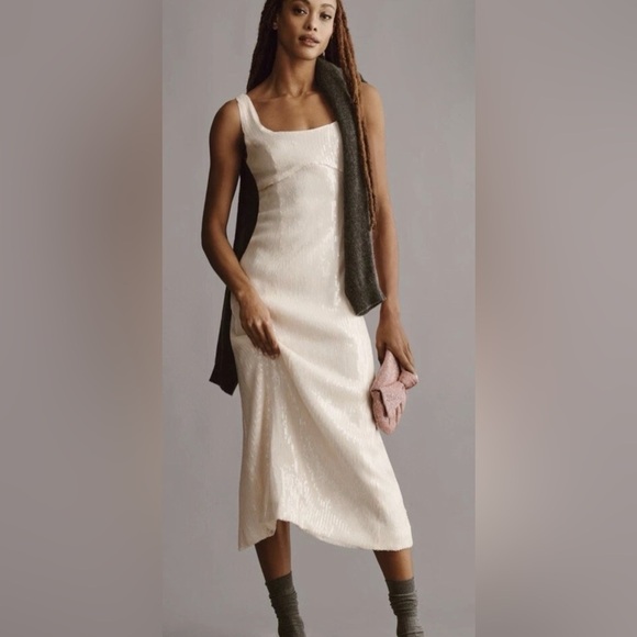 Anthropologie Pilcro Sequin Midi Dress Size Large $168 New - Picture 1 of 6